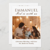 EMMANUEL神は私達と共にいるバイブル写真クリスマス シーズンカード (正面/裏面)