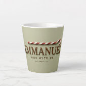 EMMANUEL | マタイによる福音書1:23 クリスマス | ソフトセージ カフェラテマグ (正面)