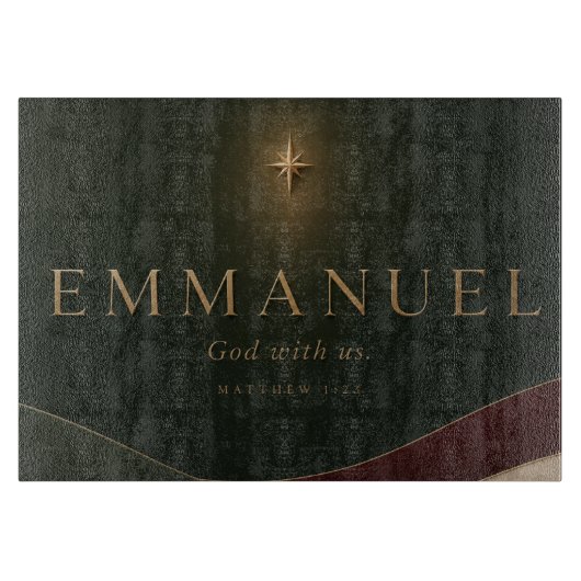 EMMANUEL | マタイによる福音書 1:23 キリスト教 カッティングボード (正面)