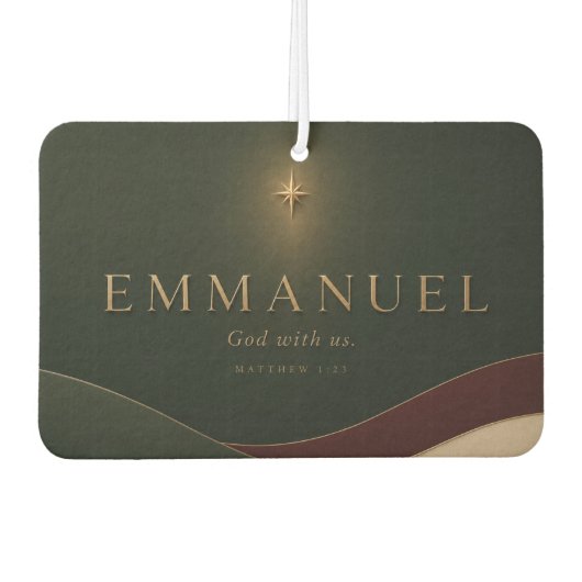 EMMANUEL | マタイによる福音書 1:23 キリスト教 カーエアーフレッシュナー (正面)