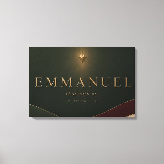 EMMANUEL | マタイによる福音書 1:23 キリスト教 キャンバスプリント (正面)