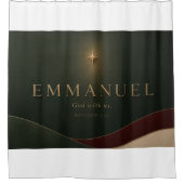 EMMANUEL | マタイによる福音書 1:23 キリスト教  シャワーカーテン (正面)