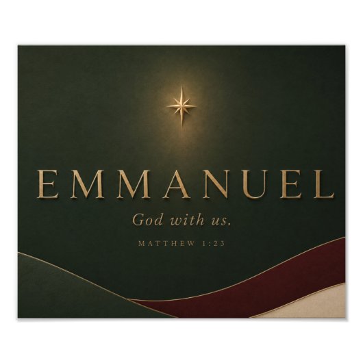EMMANUEL | マタイによる福音書 1:23 キリスト教  フォトプリント            (正面)