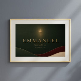 EMMANUEL | マタイによる福音書 1:23 キリスト教 ポスター