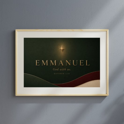 EMMANUEL | マタイによる福音書 1:23 キリスト教 ポスター