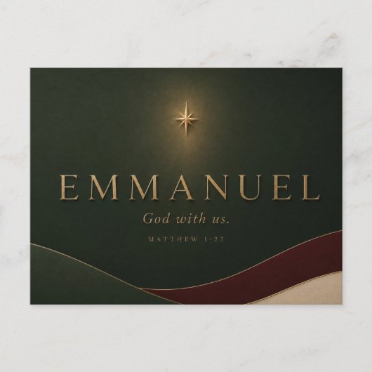 EMMANUEL | マタイによる福音書 1:23 キリスト教 ポストカード (正面)