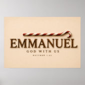 EMMANUEL | マタイによる福音書 1:23 クリスマス | あたたかなクリーム ポスター (正面)