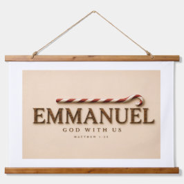 EMMANUEL | マタイによる福音書 1:23 クリスマス | あたたかなクリーム 吊り下げ型タペストリー