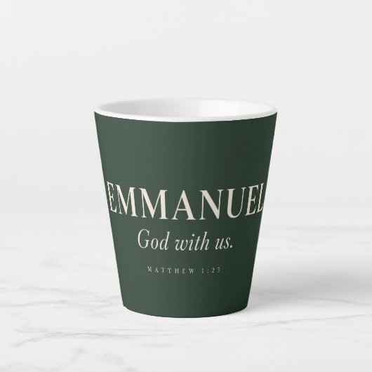 EMMANUEL | マタイによる福音書 1:23 | クリスマス カフェラテマグ (正面)