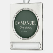 EMMANUEL | マタイによる福音書 1:23 | クリスマス シルバープレートバナーオーナメント (左)