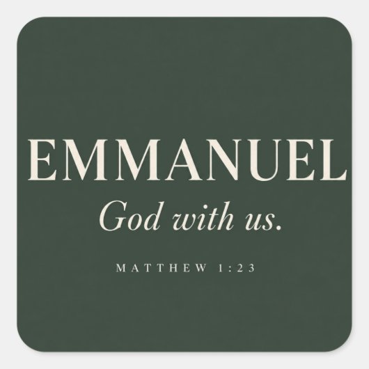EMMANUEL | マタイによる福音書 1:23 | クリスマス スクエアシール (正面)