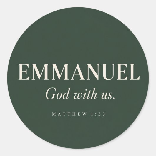  EMMANUEL | マタイによる福音書 1:23 | クリスマス  ラウンドシール (正面)