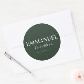  EMMANUEL | マタイによる福音書 1:23 | クリスマス  ラウンドシール (封筒)