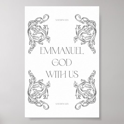 Emmanuel God With Us 聖書 クリスマス ポスター (正面)