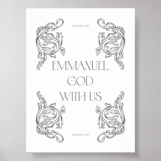 Emmanuel God With Us Bible Verse Christmas ポスター (正面)