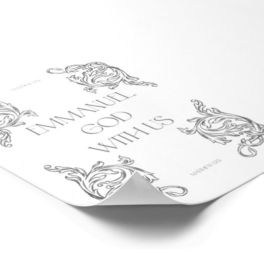 Emmanuel God With Us Bible Verse Christmas ポスター (角)