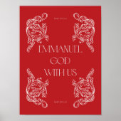 Emmanuel God With Us Red Christian Christmas Poste ポスター (正面)