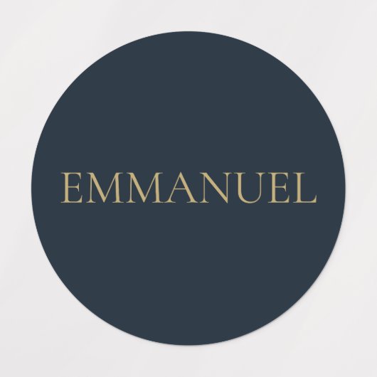 Emmanuel — Minimal Round Christian Sticker Labels ラベル (デザイン2)