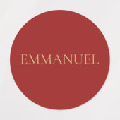 Emmanuel — Minimal Round Christian Sticker Labels ラベル (デザイン1)