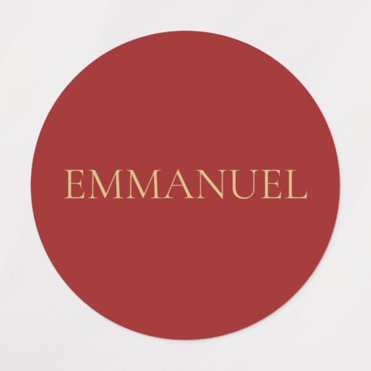 Emmanuel — Minimal Round Christian Sticker Labels ラベル (デザイン1)