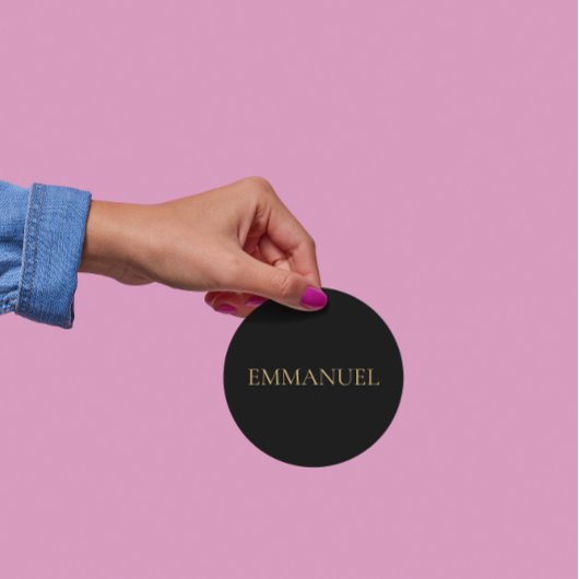 EMMANUEL Minimalist Gold Sticker – Christmas Decor ラウンドシール