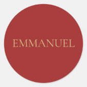 EMMANUEL - Red Minimal Christmas Sticker #4 ラウンドシール (正面)