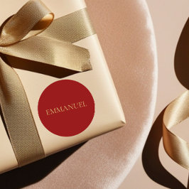 EMMANUEL - Red Minimal Christmas Sticker #4 ラウンドシール