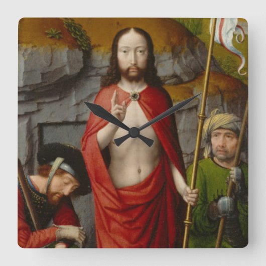 Emmausの巡礼者との復活、 スクエア壁時計 (正面)