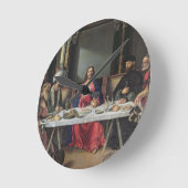 Emmaus (パネルの油)の夕食 ラウンド壁時計 (傾斜)