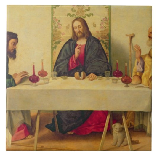 Emmaus 1520年の夕食(キャンバスの油) タイル (正面)