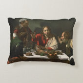 Emmaus 1601年の夕食(油およびテンペラ) アクセントクッション (裏面)