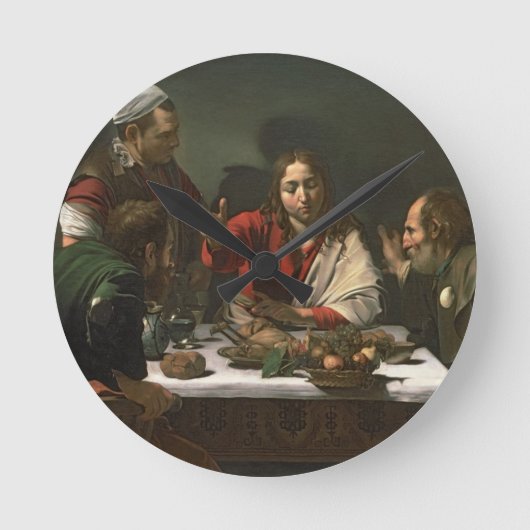 Emmaus 1601年の夕食(油およびテンペラ) ラウンド壁時計 (正面)