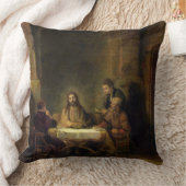 Emmaus 1648年の夕食(パネルの油) クッション (ブランケット)