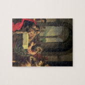Emmaus、c.1600-05 (パネルの油)の夕食 ジグソーパズル (横)