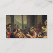 Emmaus、c.1600-05 (パネルの油)の夕食 名刺 (裏面)