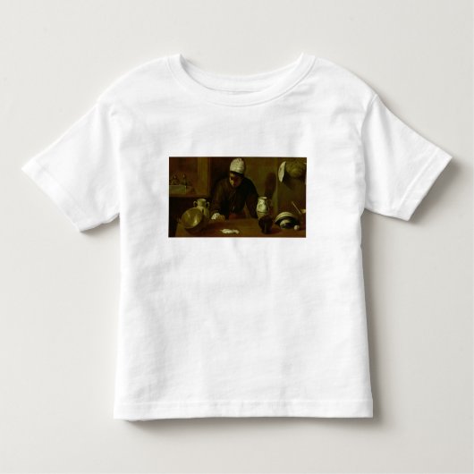 Emmaus、c.1618の夕食の台所女中 トドラーTシャツ (正面)
