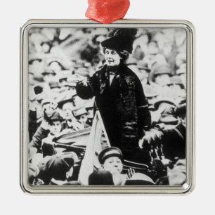 Emmeline Pankhurst Addressing夫人群集 メタルオーナメント