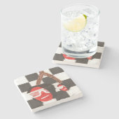 Emoのさくらんぼの大理石のコースター ストーンコースター (横)