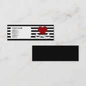 emoのハートおよび骨が交差した図形 スキニー名刺 (正面/裏面)