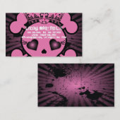 EMOのピンクのスカルの骨が交差した図形のガーリーな名刺 名刺 (正面/裏面)