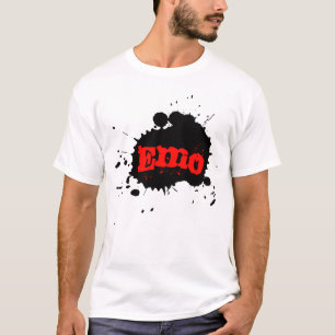 Emoのペンキの(ばちゃばちゃ)跳ねる Tシャツ