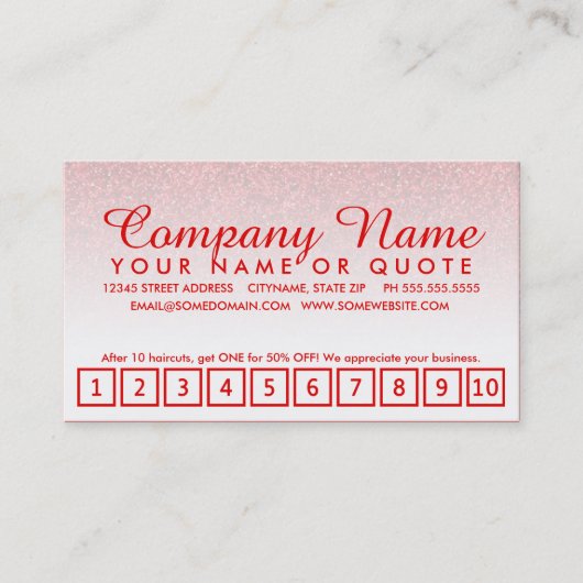 emoグリッターロイヤリティプログラム ロイヤリティカード (正面)