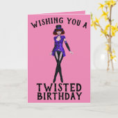 EMOゴシックの女の子、ねじれた誕生日カード カード (黄色い花)