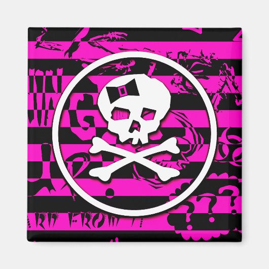 Emoシーンスカル&ボーンズマグネット マグネット (正面)