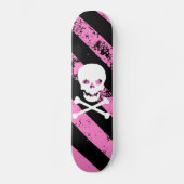 EMOストライプはスカルと骨を割った スケートボード (正面)