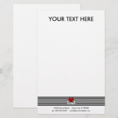 emoハートと十字骨 便箋 (正面/裏面)