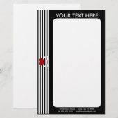 emoハートと十字骨 便箋 (正面/裏面)