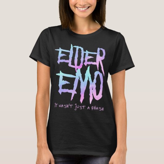 Emo長老。単なる段階ではなかった – Emoおもしろいゴシック Tシャツ (正面)