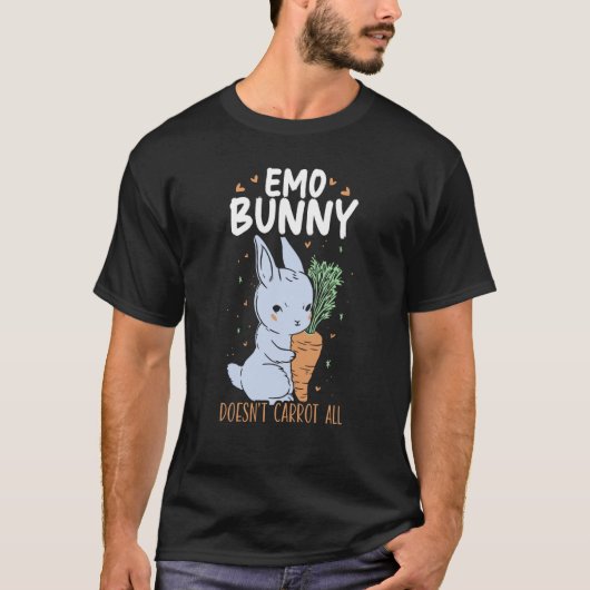 Emo Bunny Doesn't Carrot All Bunny Rabbit Animal B Tシャツ (正面)