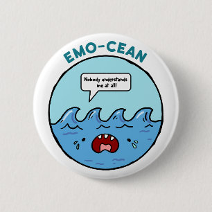 Emo-cean海ビーチピン 缶バッジ